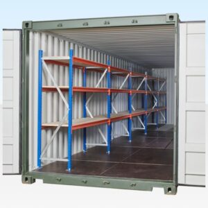 40ft Shipping Container Racking Kit | 3-Tier Steel Shelving