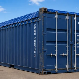 20ft Used Open Top Shipping Container – Wind & Watertight – Blue