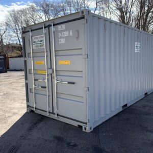 20ft Grey “Tunnel” Container – New One-Trip – Double Doors Both Ends