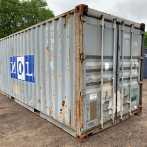 20ft Used Shipping Container – Blue – Wind & Watertight 8.5ft Tall