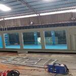 40ft Container Pool Glass Viewing Panels – Olive Green