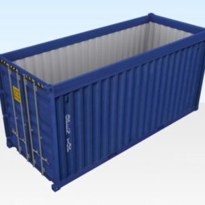 20ft Used Open Top Shipping Container – Cargo Worthy – Blue
